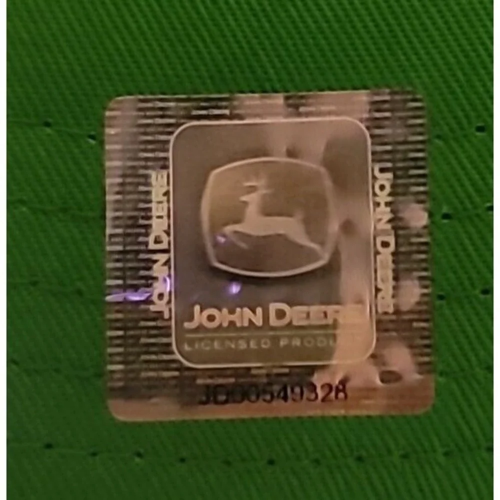 John Deere Hat/Bowed Logo Frame/ Hologram preowned Embr Company Promo On Back